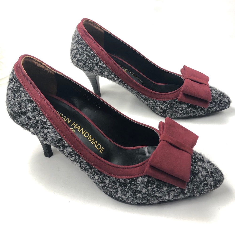 Shoran Handmade Boucle’ Tweed look Heels. Size 5.5